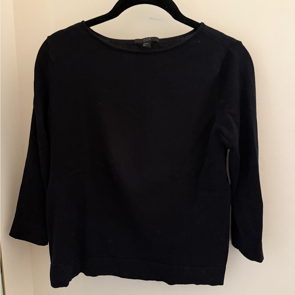 COS Black Sweater with Side Zipper Detail